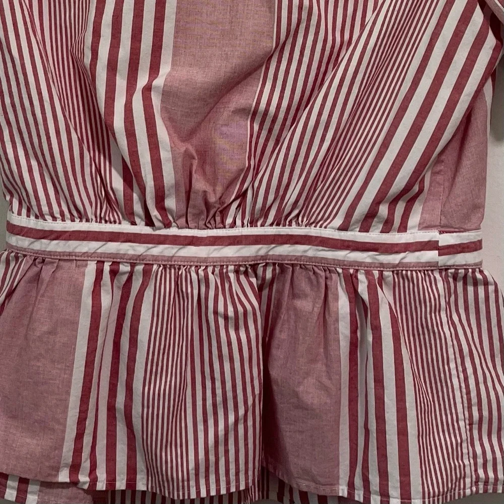 Madewell Ruffle-Hem Bold Stripe Feminine Wrap Top - Picture 12 of 14